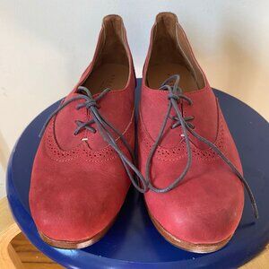 Adelante Shoe Co. Rosy Red Suede Leather Loafers